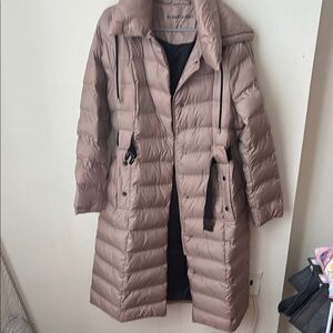 Kenneth Cole New York Brown Puffer Coat with High Collar